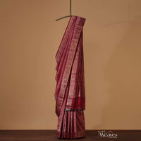 Magenta Pink Kanjivaram Saree In Pure Uppada Silk With Zari Weave And Unstitched Blouse