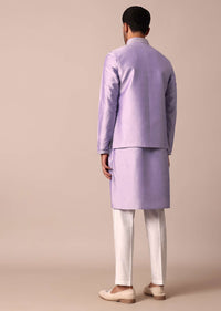 Majestic Purple Jacket Kurta Set For Men