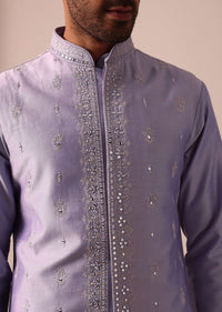 Majestic Purple Jacket Kurta Set For Men