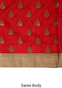 Maroon silk saree with weave embroidery only on Kalki