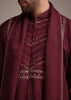Maroon Mirror Embroidered Kurta Set With Dupatta