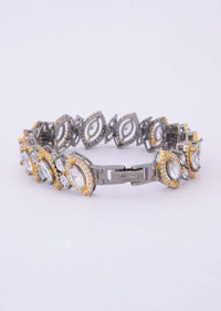Marquise cut golden stone studded bracelet with crystal bead only on Kalki