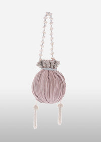 Mauve And Silver Potli Bag In Silk With Woven Silver Stripes And Cut Dana Embroidery Online - Kalki Fashion