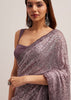 Mauve Half AndHalf Sequins Embroidered Saree