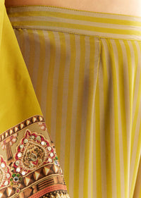 Mehendi Green Crepe Printed Kurta With Printed Sharara And Chinon Dupatta