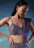 Mermaid Metallic Ready To Wear Saree And Blouse In Knit