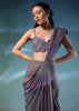 Mermaid Metallic Ready To Wear Saree And Blouse In Knit