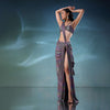 Mermaid Metallic Skirt And Top In Knit