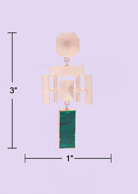 Metal Coated Fancy Party Wear Earring With Emerald Green Stone Online - Kalki Fashion
