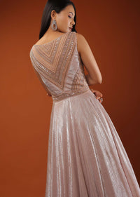 Shimmer Crush Gown In Sequins Embroidery, Sleeveless In A Boat Neckline