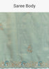 Metallic Sea Green Tissue Organza Saree With Embroidered Border