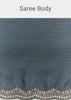 Midnight Blue Crushed Tissue Saree With Scallop Embroidered Border
