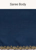Midnight Blue Crushed Tissue Saree With Stones Cutdana Embroidered Scallop Border