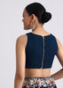Midnight Blue Saree With Parsi Gara Work