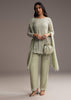 Mint Green Georgette Kurta Set With Beads Work