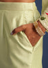Mint Green Silk Kurta Set With Embroidery