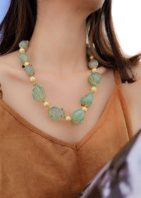 Mint Green Stone String Necklace