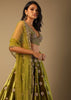 Moss Green Lehenga Choli With Multi Colored Hand Embroidered Floral Buttis