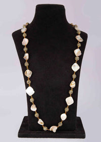 Mother of pearls and black stone beaded fancy party necklace only on Kalki