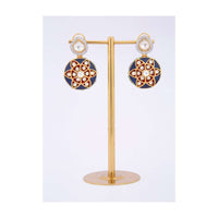 Moti And Pearl Studded Earring With Floral Cut Work Online - Kalki Fashion