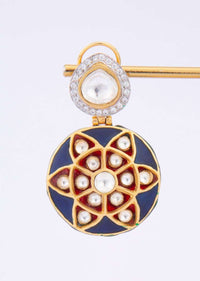 Moti And Pearl Studded Earring With Floral Cut Work Online - Kalki Fashion