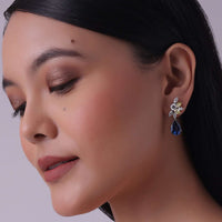 Multi-Color Swarovski Earrings In 92.5 Sterling Silver