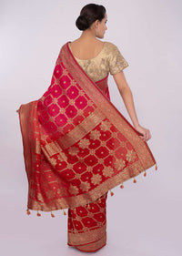 Multi colro chanderi silk saree with weaved work only on kalki