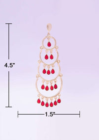 Multi layered hoop earring with red beads only on kalki