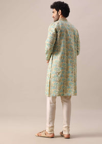 Multi Color Kurta Set With Floral Print And Embroidered Work