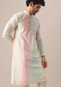 Multi Color Lucknowi Kurta Set With Sequin Work