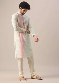 Multi Color Lucknowi Kurta Set With Sequin Work