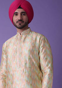 Multi Colored Kurta Set In Silk