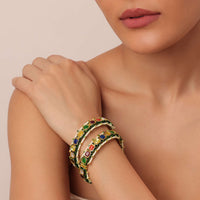 Multicolor Bangle With Studded Kundan And Meenakari Work Set of 2
