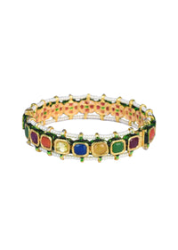 Multicolor Bangle With Studded Kundan And Meenakari Work Set of 2