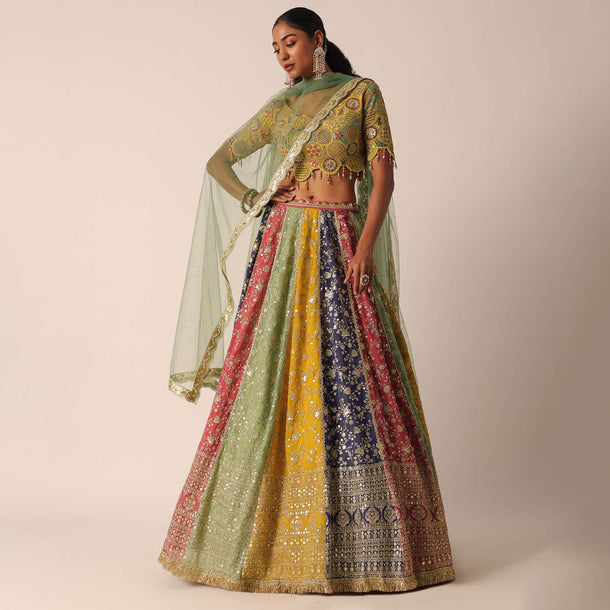 Multicolor Embroidered Lehenga Set With Sequin Work