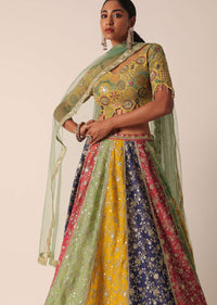 Multicolor Embroidered Lehenga Set With Sequin Work