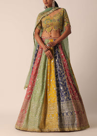 Multicolor Embroidered Lehenga Set With Sequin Work