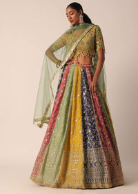 Multicolor Embroidered Lehenga Set With Sequin Work