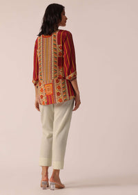 Multicolor Floral Print Short Kurta