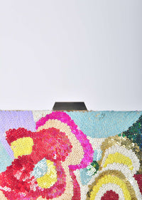 Multicolor Floral Sequin Clutch