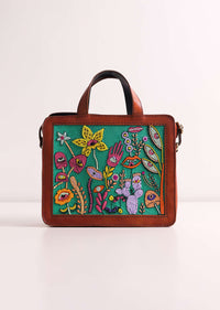 Multicolor Handcrafted Handbag With Boho Work And Kutchi Embroidery