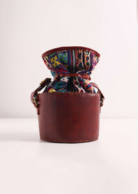Multicolor Handcrafted Potli Bag With Kutchi Embroidery In Pure Leather