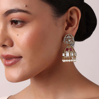 Multicolor Kundan Jhumka Studs