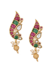 Multicolor Kundan Short Necklace Set With Pearls