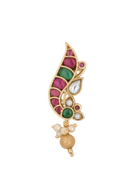 Multicolor Kundan Short Necklace Set With Pearls