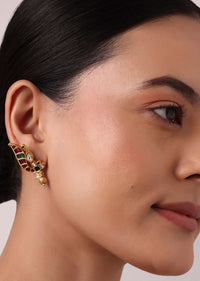 Multicolor Kundan Short Necklace Set With Pearls