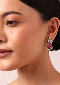 Multicolor Oversized Kundan Oval Studs