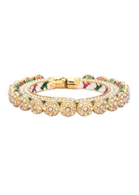 Multicolor Rajwadi Bangle With Kundan Stones And Meenakari
