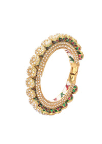 Multicolor Rajwadi Bangle With Kundan Stones And Meenakari