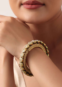 Multicolor Rajwadi Bangle With Kundan Stones And Meenakari